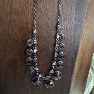 Avon Vintage Bezel set drop necklace and matching earrings